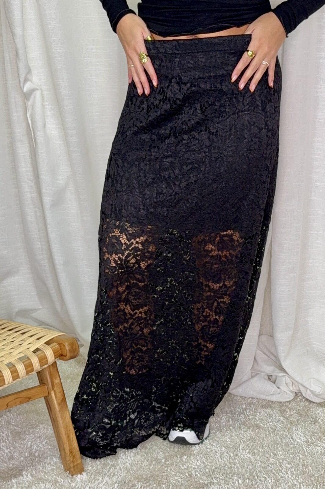 A-bee - Lace Skirt A6923-W6 - Black Nederdele 