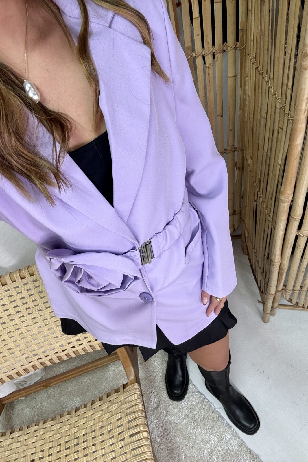 A-bee - Python Print Blazer 11448 - Lilac Blazere 