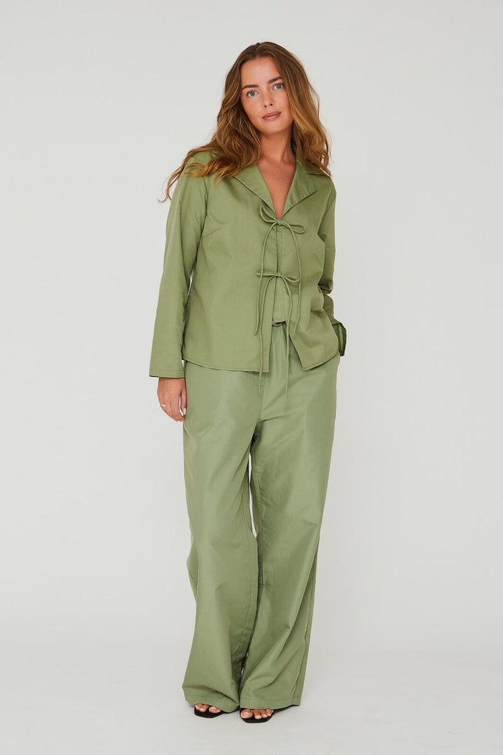 A-VIEW - Brenda Solid Pants - 859 Dusty Green Bukser 