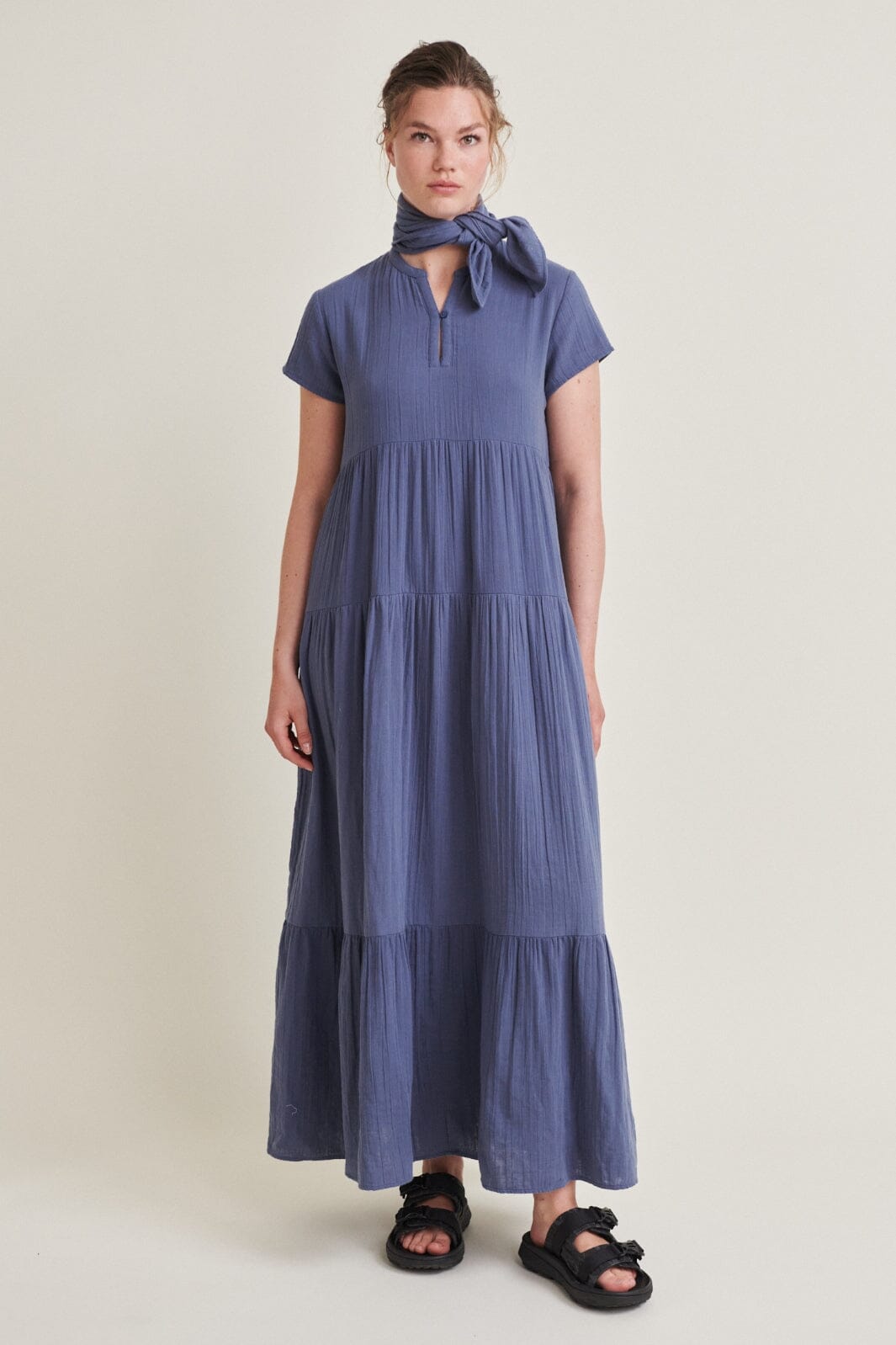 Basic Apparel - Ember Layered Dress Gots - 421 Vintage Indigo Kjoler 