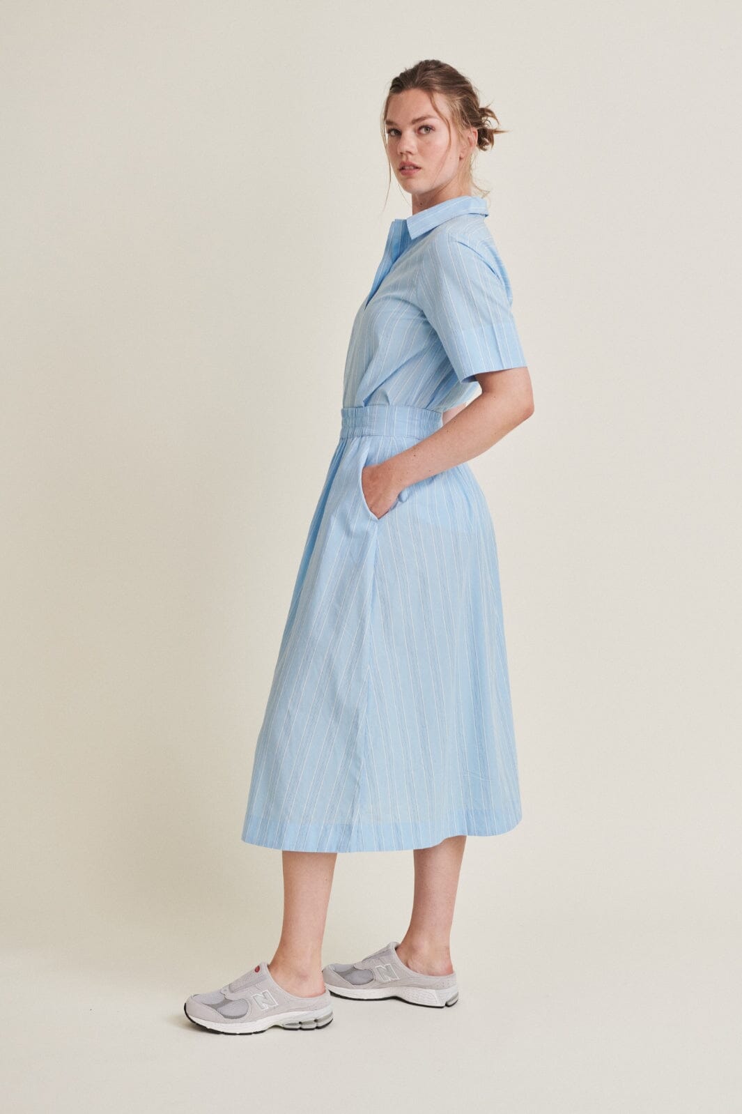 Basic Apparel - Marina Skirt - 679 Airy Blue / Lotus / Birch / Classic Blue Nederdele 