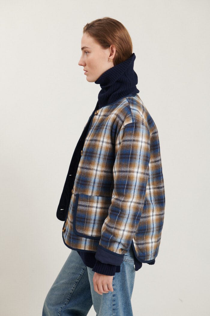 Basic Apparel - Trudie Jacket - 728 Tobacco Brown / Classic Blue