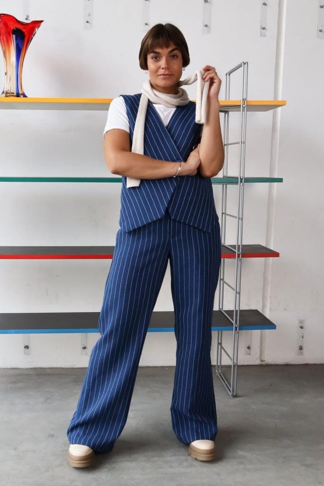 Black Colour - Bcchicago Pant - BS Blue Stripe Bukser 