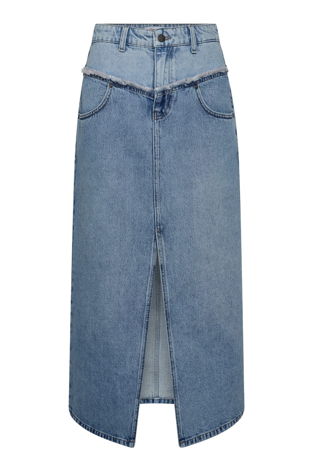 Co´couture - Denimcc Block Slit Skirt 34154 - 552 Denim Blue Nederdele 