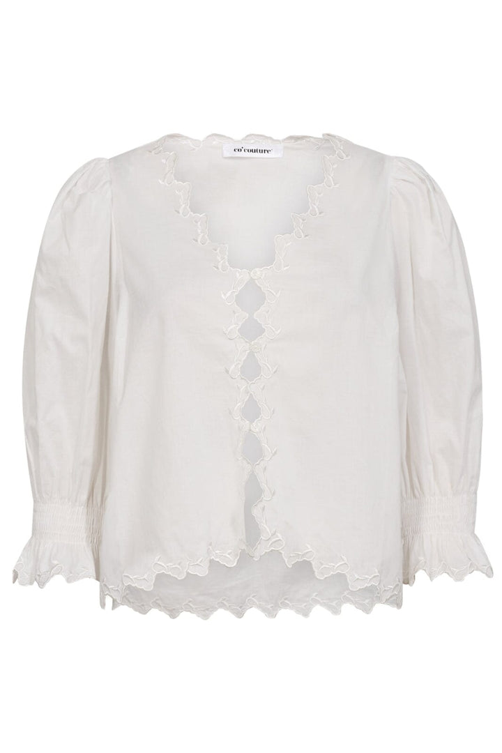 Co´Couture - Gemmacc Embroidery Ss Shirt 35785 - 4000 - White