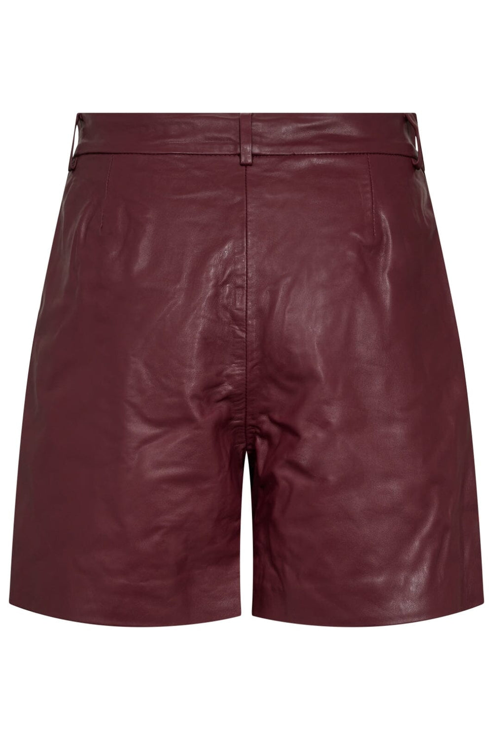 Co´Couture - Phoebecc Leather Pleat Shorts 31458 - 186 - Burgundy