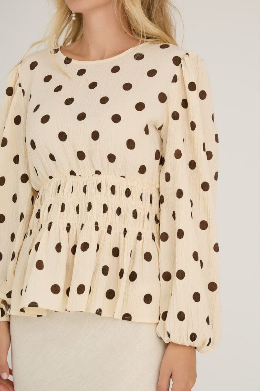 A-View - Elinor Blouse - 186 Sand/Brown