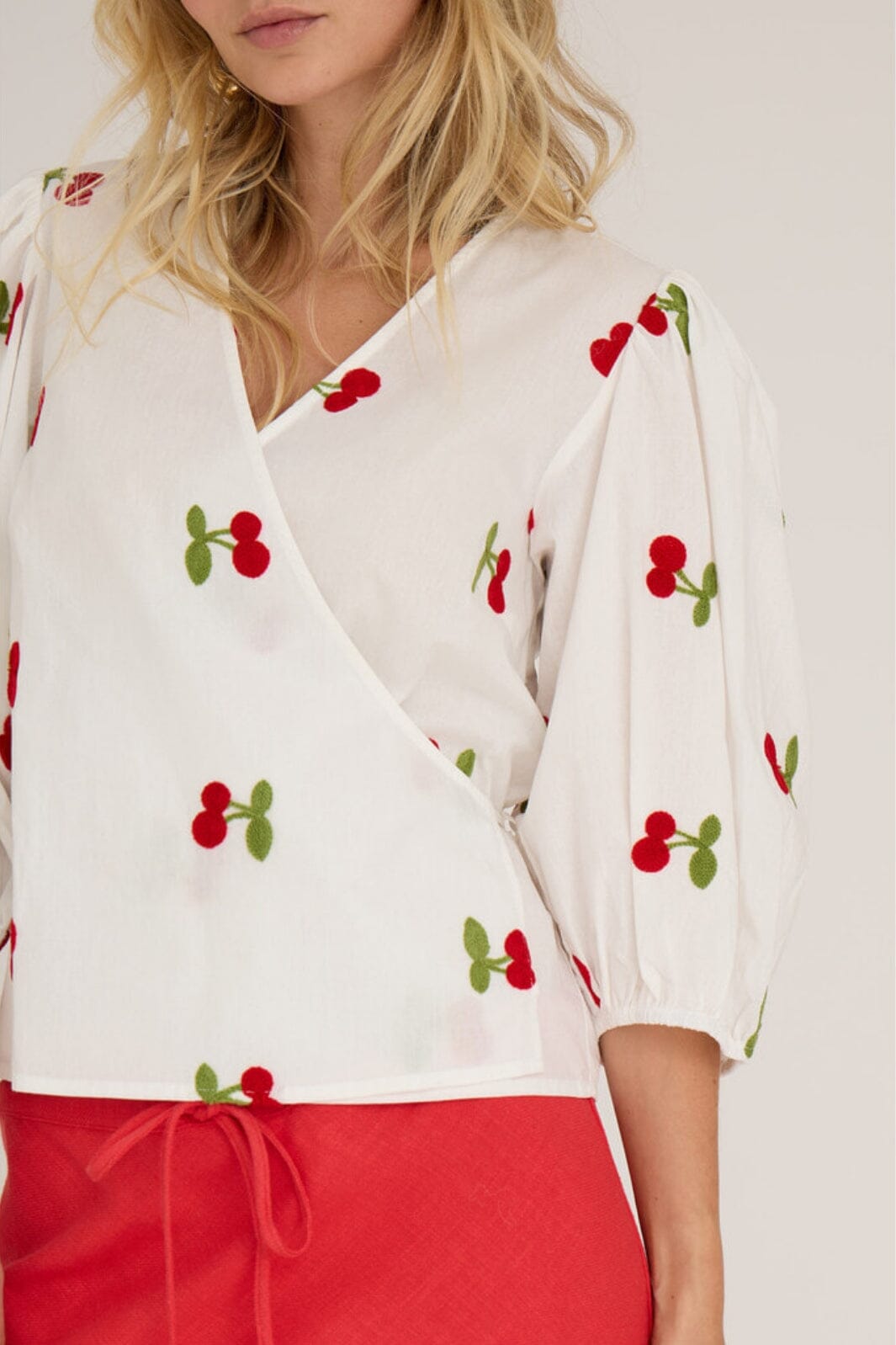 A-View - Rebekka Fruit Blouse - 198 White/Red