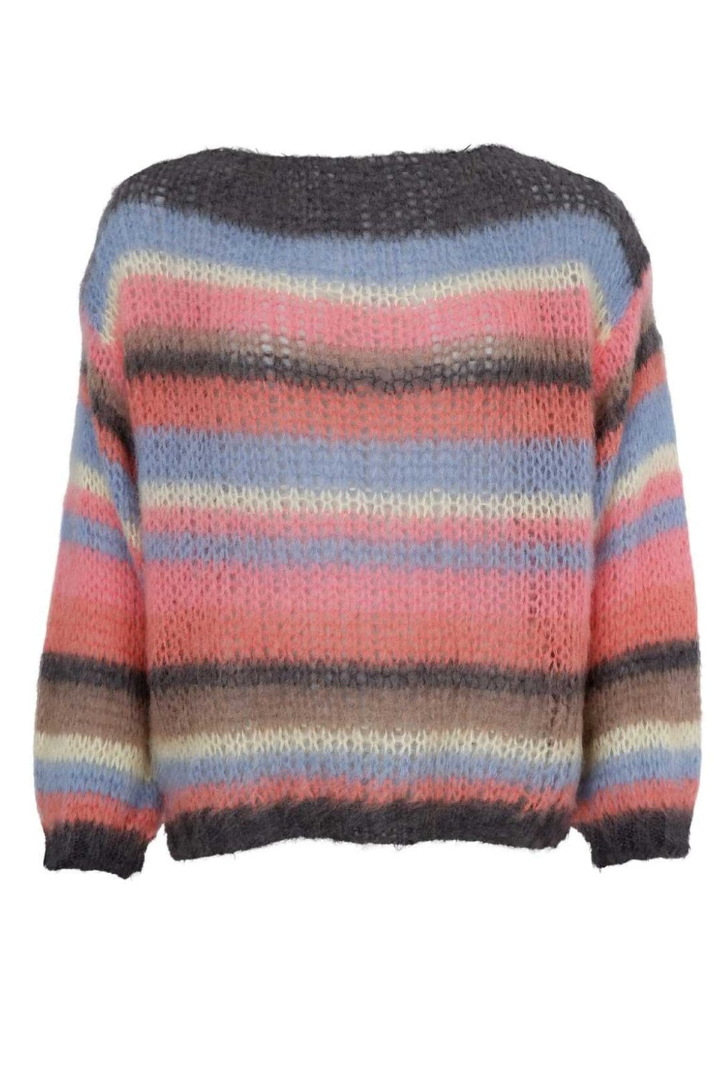 Black Colour - Bcadria Multi Striped Jumper 1195 - Soft Coral