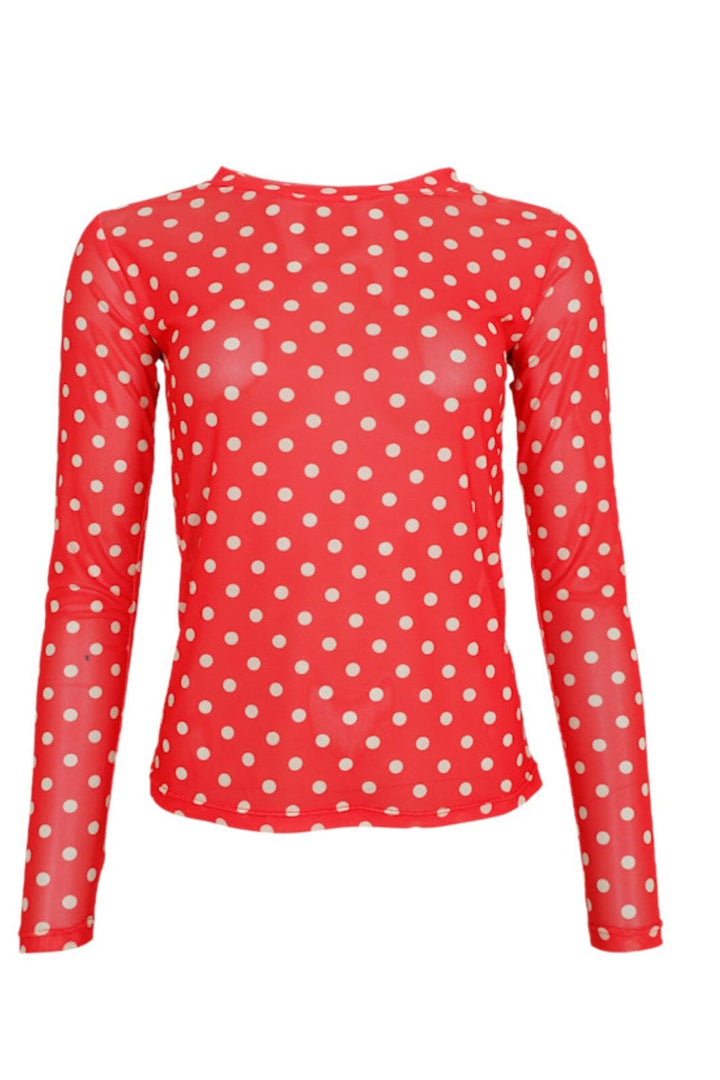 Black Colour - Bcannie Mesh Blouse 3846 - Shirts,Musthaves - Red Dotted