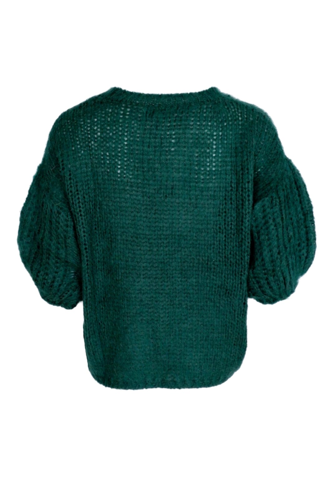 Forudbestilling - Black Colour - Bccasey Puff Sleeve Jumper - DG Deep Green Strikbluser 