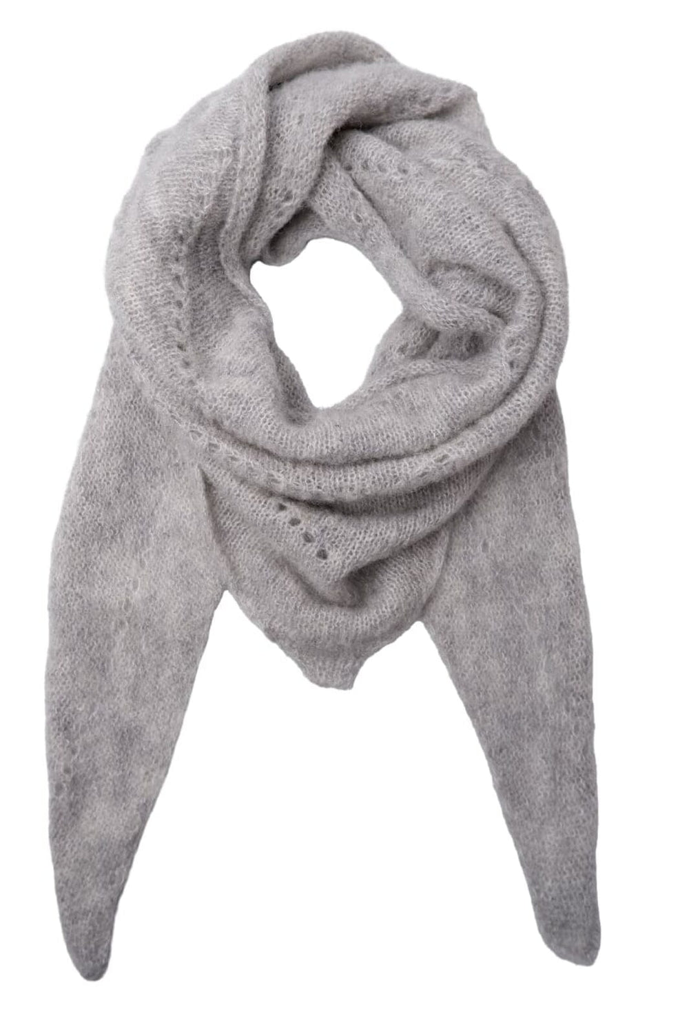 Black Colour - Bcdell Knitted Mini Scarf 208327 - Lt. Grey