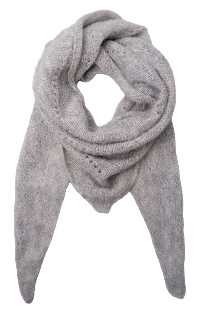 Black Colour - Bcdell Knitted Mini Scarf 208327 - Lt. Grey