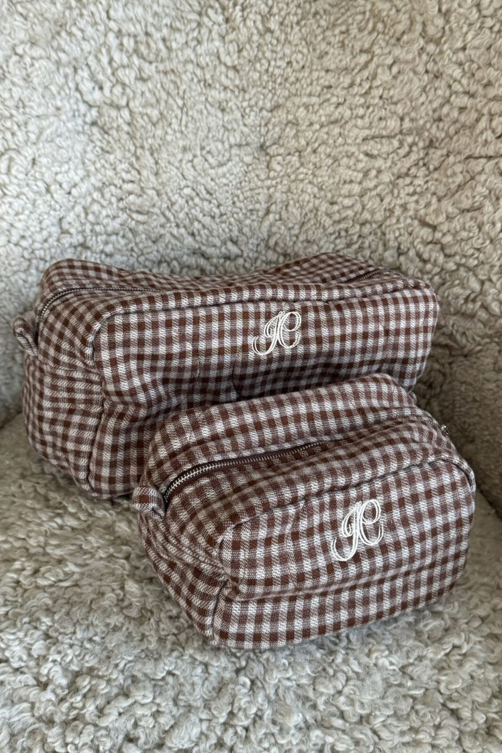 BYIC - Emilieic Mini Cosmetic Bag A23769 - Brownc - Brown Checks