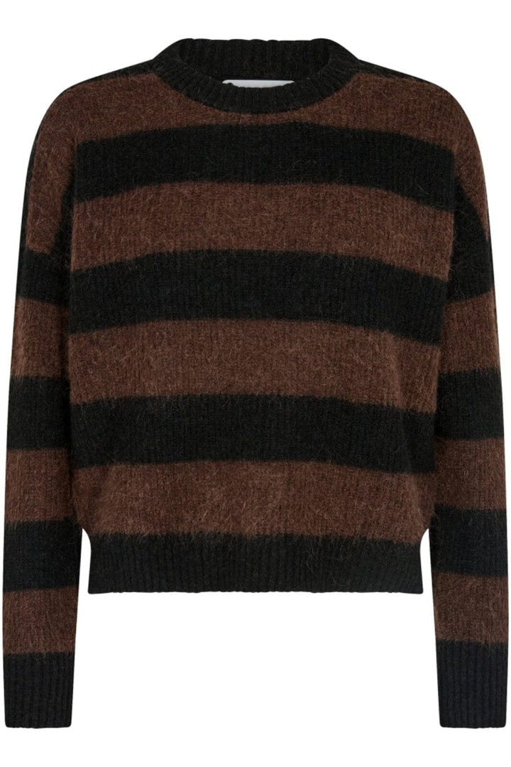 Forudbestilling - Co´couture - Cozycc Stripe O-Knit - 96 Black Strikbluser 