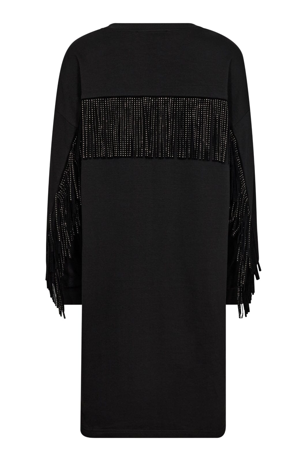 Co´Couture - Studcc Fringe Sweat Dress 36455 - 96 - Black