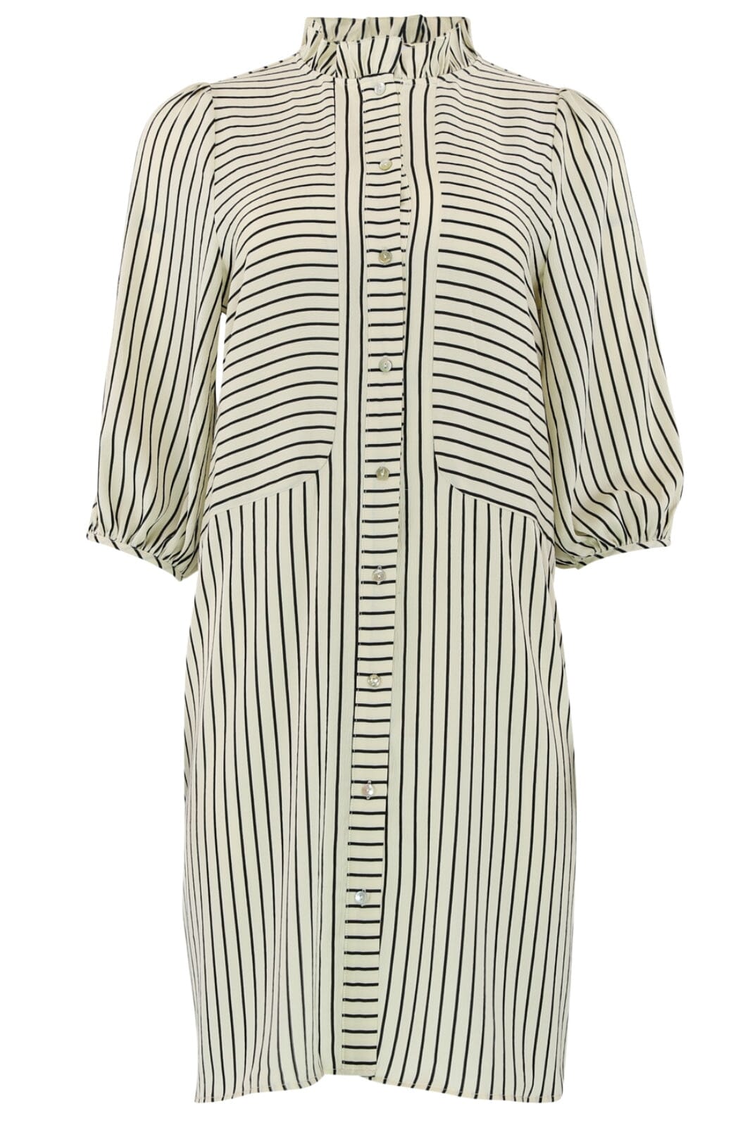 Forudbestilling - Continue - Selma Dress - Offwhite With Black Stripe Kjoler 