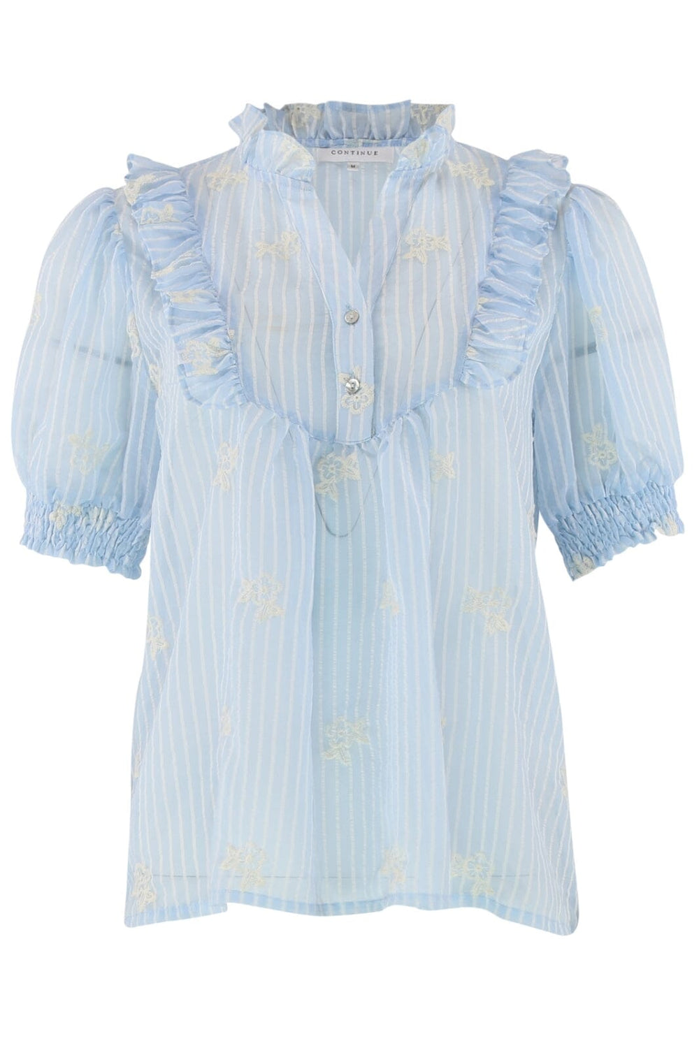 Forudbestilling - Continue - Silke Chiffon - Sky Blue Bluser 