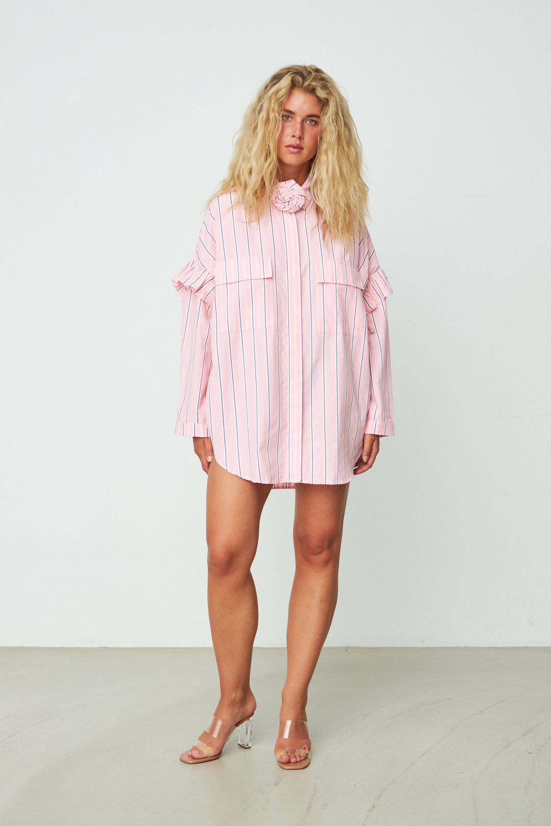 Forudbestilling - Cras - Flowercras Shirt - 8006 Pink Blue Stripe Skjorter 