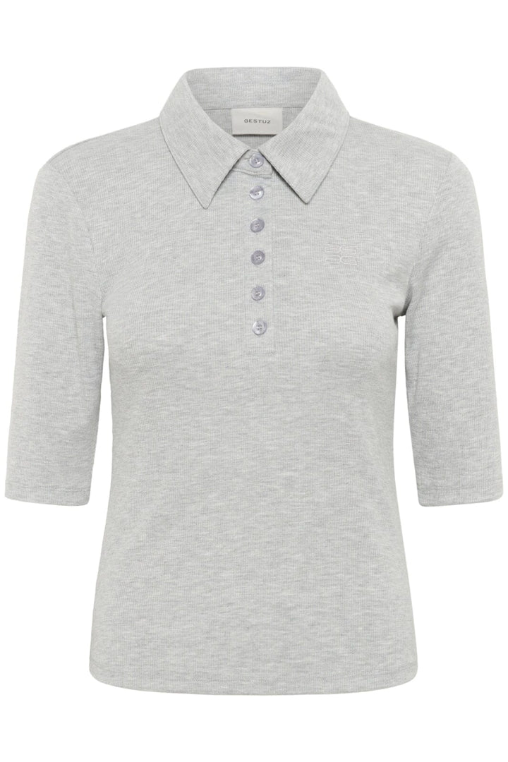 Gestuz - Gzdrew Polo Mel Top 10910685 - 107578 Grey Mélange