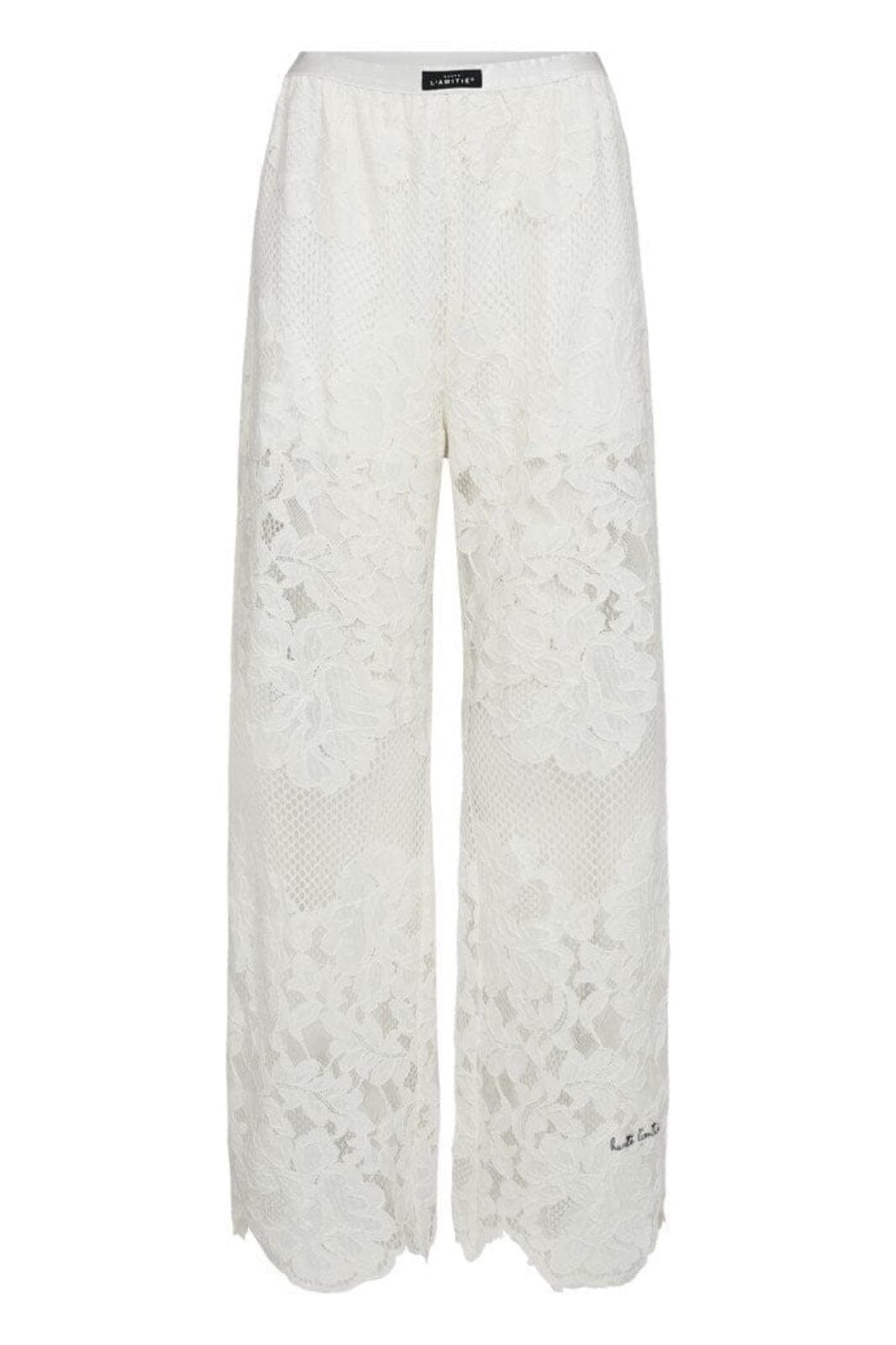 Forudbestilling - Haute L'Amitié - Curvey Lace Hem Pant HL10214 - Off-White