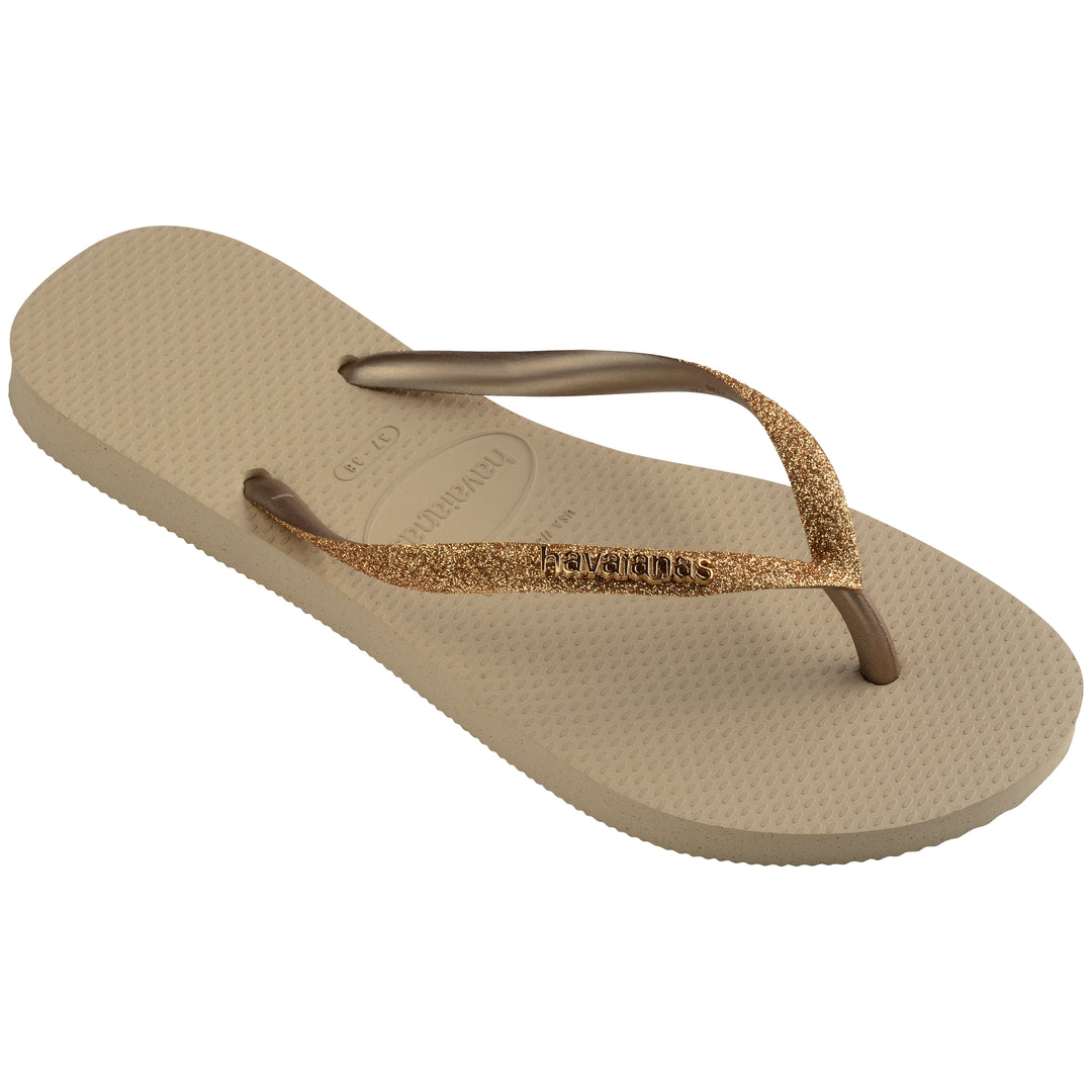 Forudbestilling - Havaianas - Slim Glitter II - Sand/GoldenLightMeta Badesandaler 