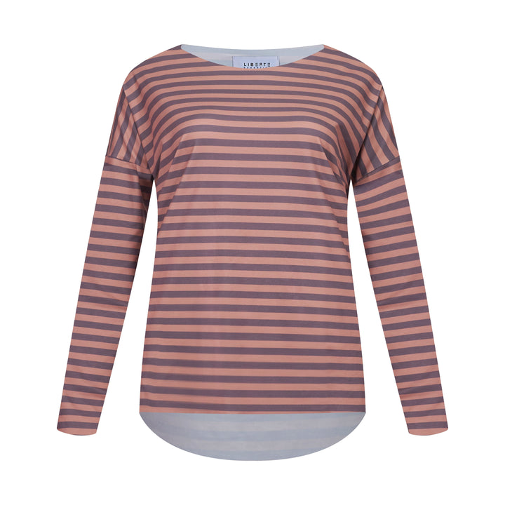 Forudbestilling - Liberte - Alma-Ls-Top - Brown Stripe Bluser 