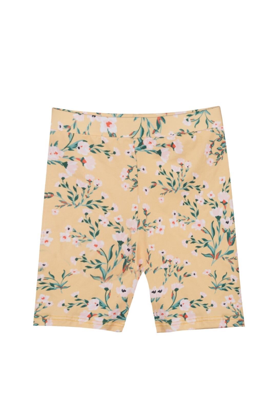 Forudbestilling - Liberte Ami - Alma-Bicycle-Shorts (Kids) - Yellow Green Flower Shorts 