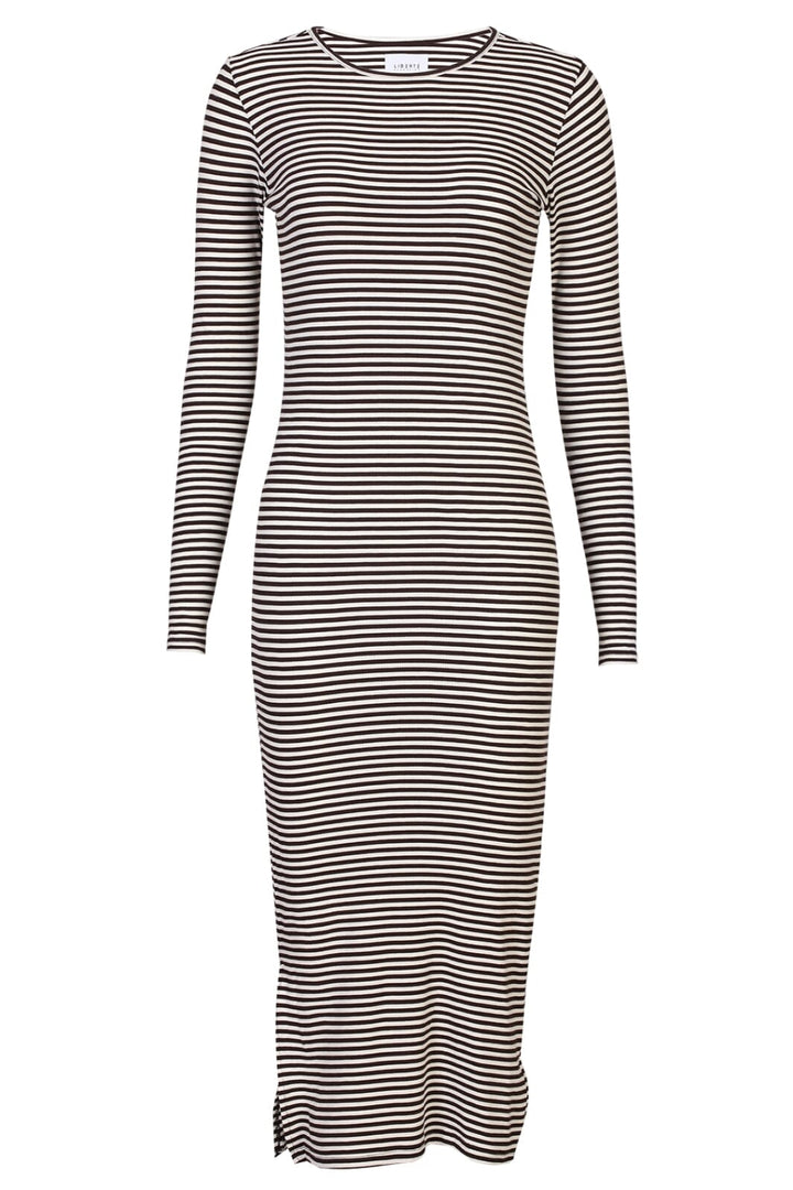 Forudbestilling - Liberte - Natalia-Ls-Dress - D. Brown Creme Small Stripe