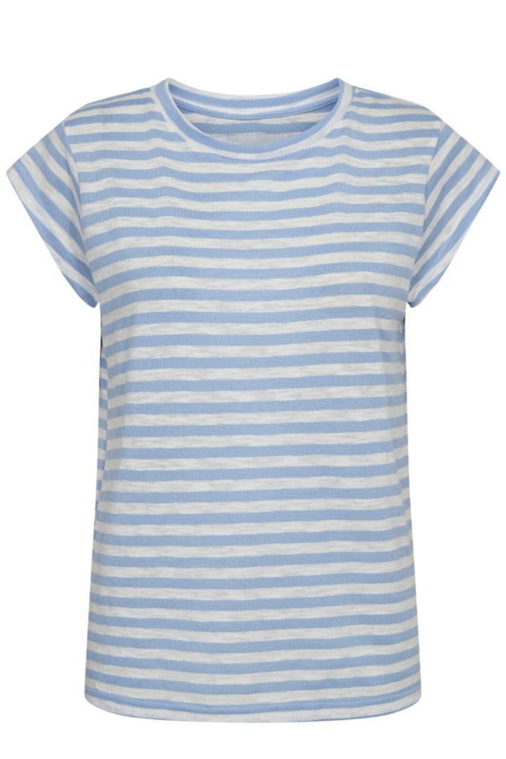 Forudbestilling - Liberte - Ulla-Stripe-Tshirt - Light Blue White Stripe T-shirts 