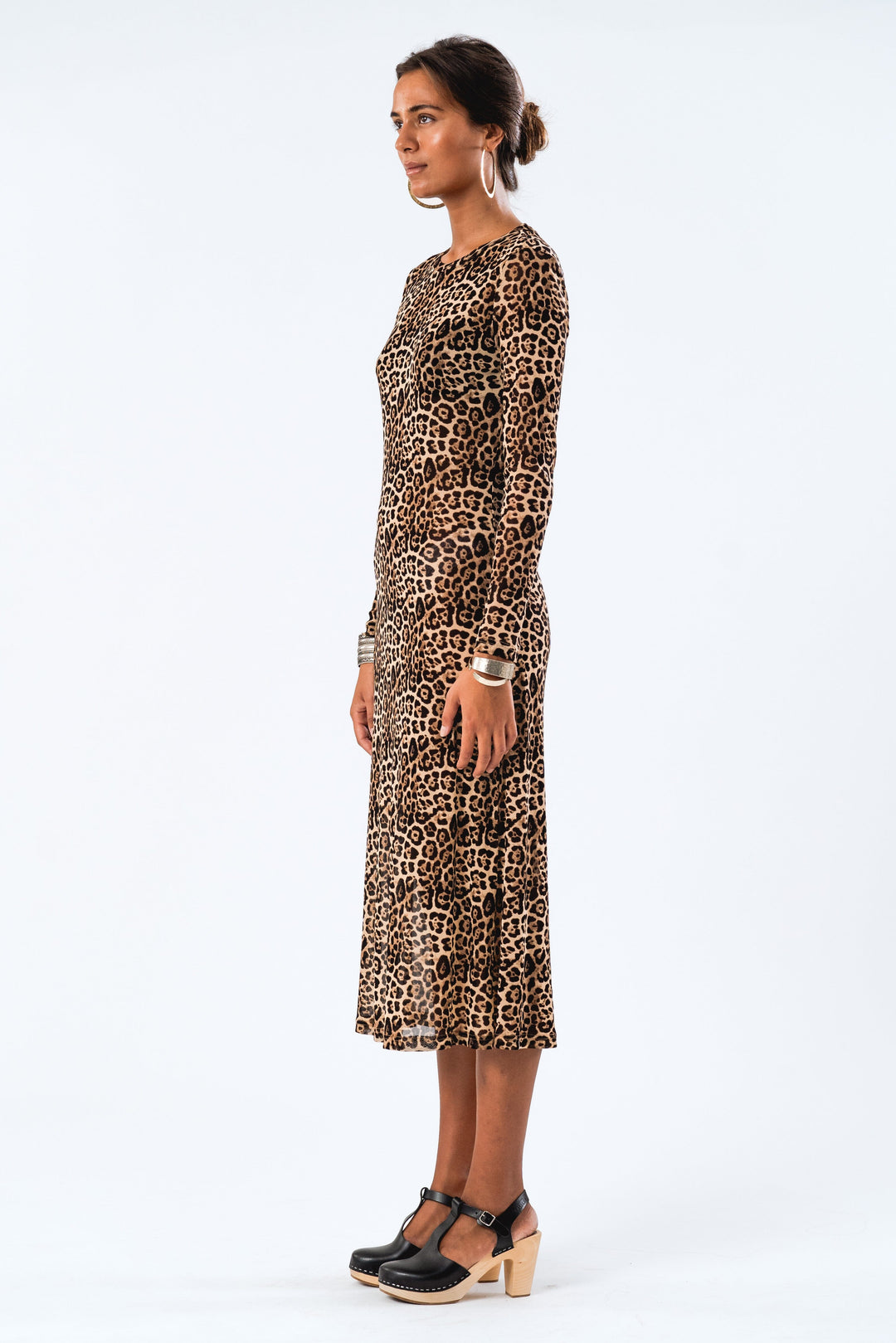 Forudbestilling - Lollys Laundry - Loganll Maxi Dress Ls - 72 Leopard Print Kjoler 