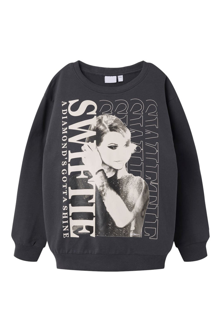 Forudbestilling - Name It - Nkffesi Tswift Nreg Sweat Sky - 4846225 Asphalt