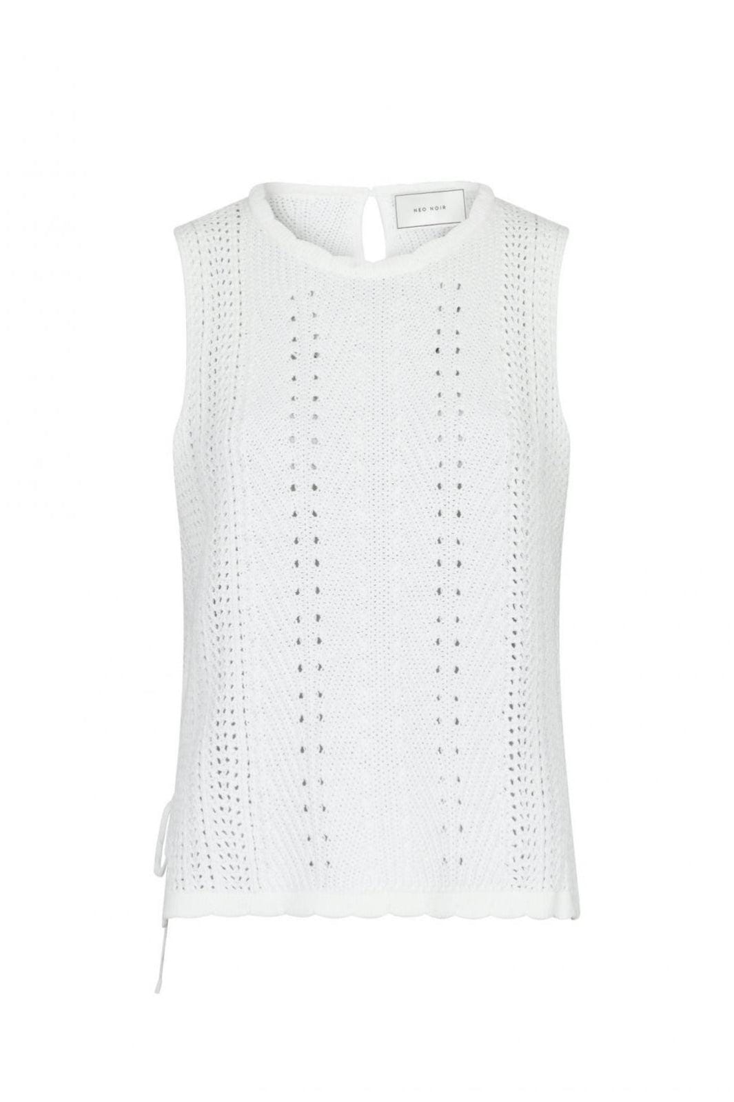 Forudbestilling - Neo Noir - Aritza Crochet Knit Top - White Toppe 