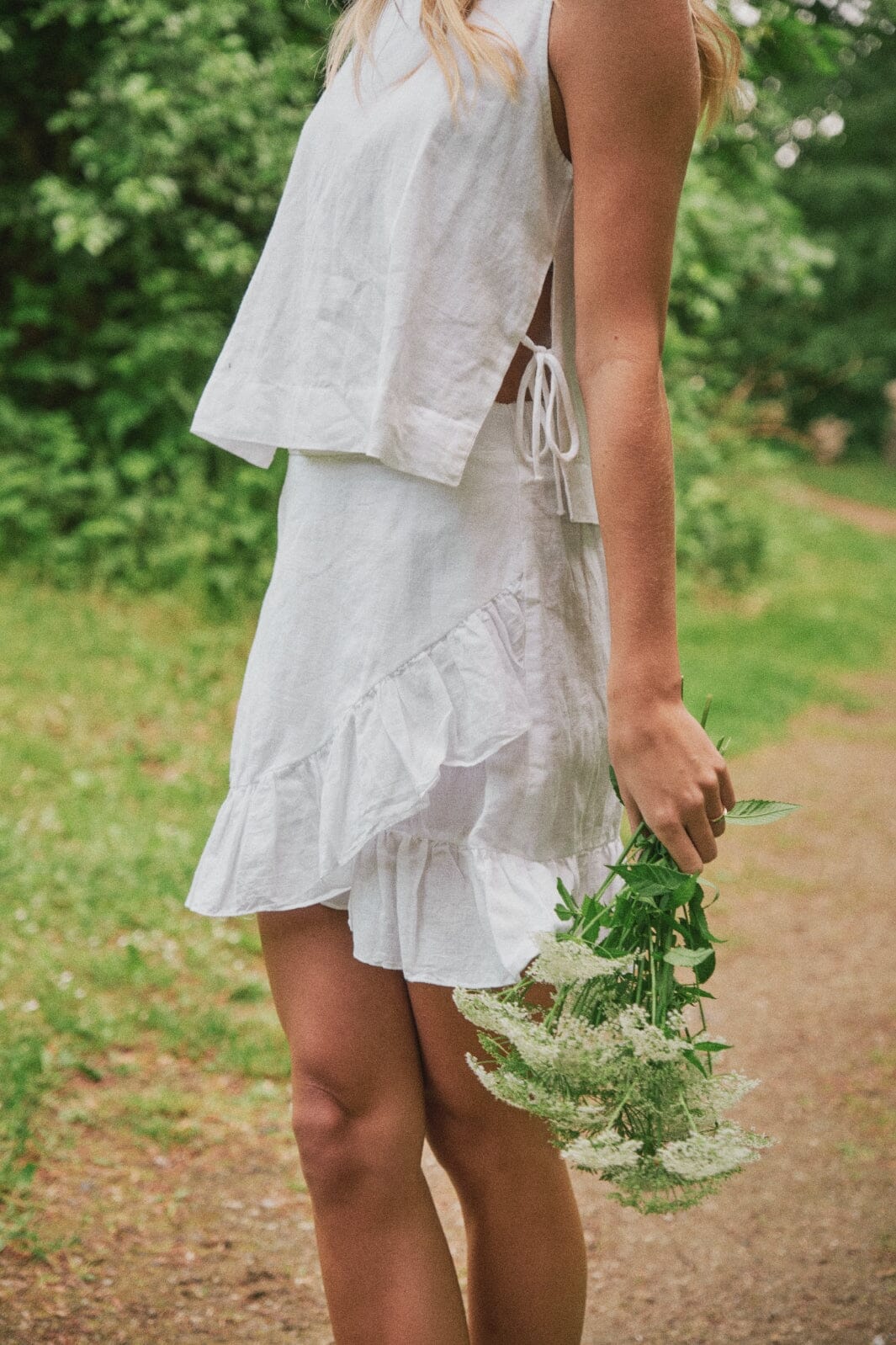 Forudbestilling - Neo Noir - Bekka Linen Skirt - White Nederdele 