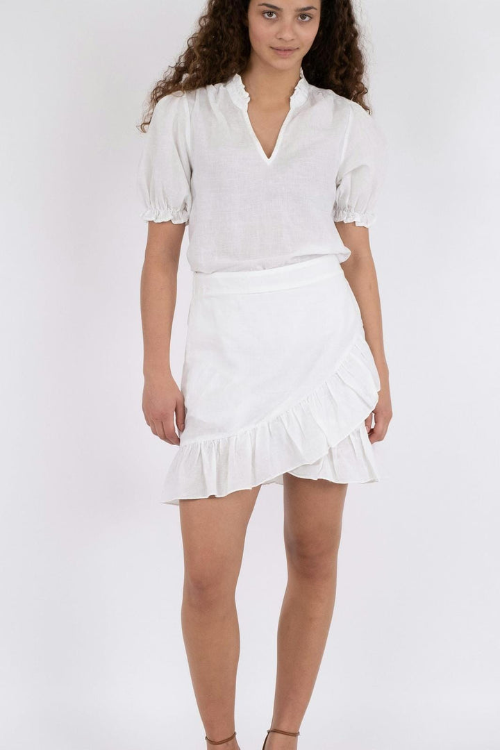 Neo Noir - Bekka Linen Skirt - White