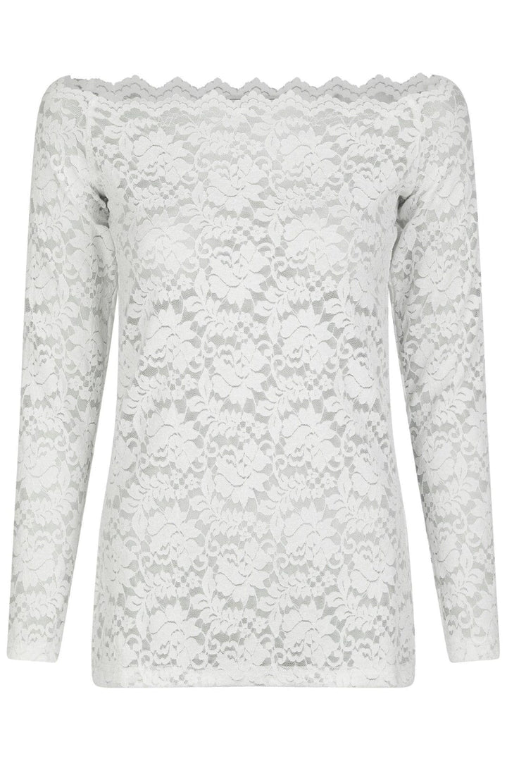 Forudbestilling - Neo Noir - Casadi Lace Flower Blouse 162631 - 120 - White