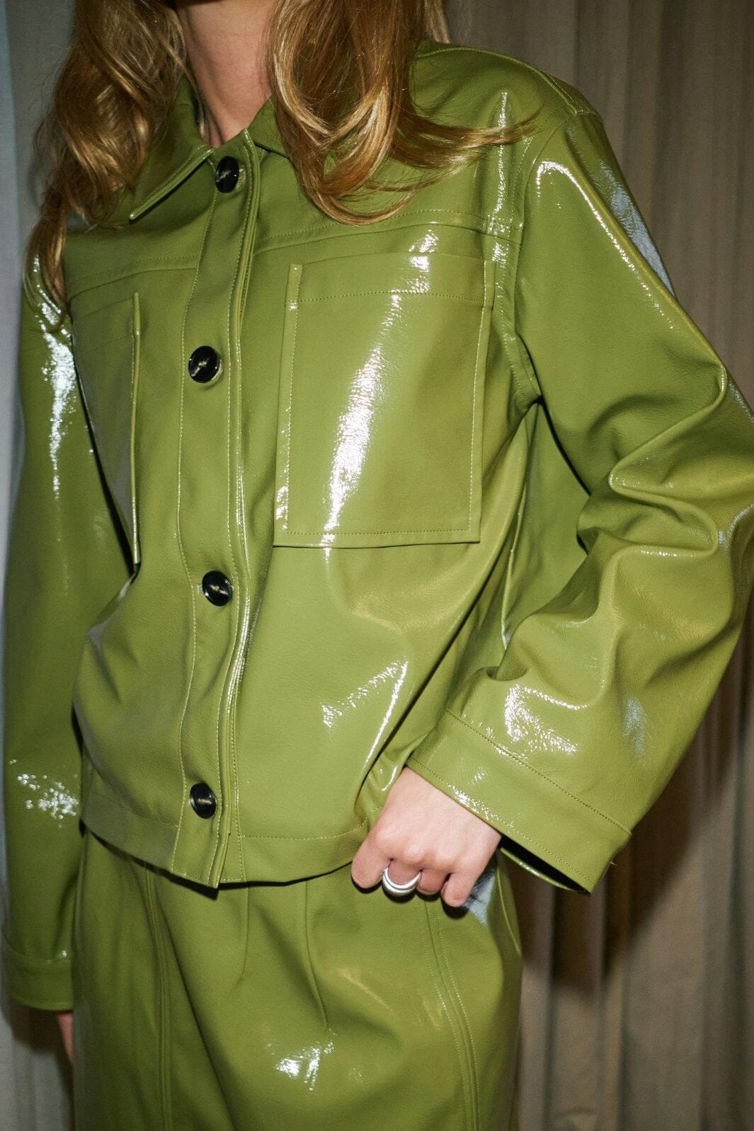 Neo Noir - Emilia Patent Jacket 164794 - 605 - Olive