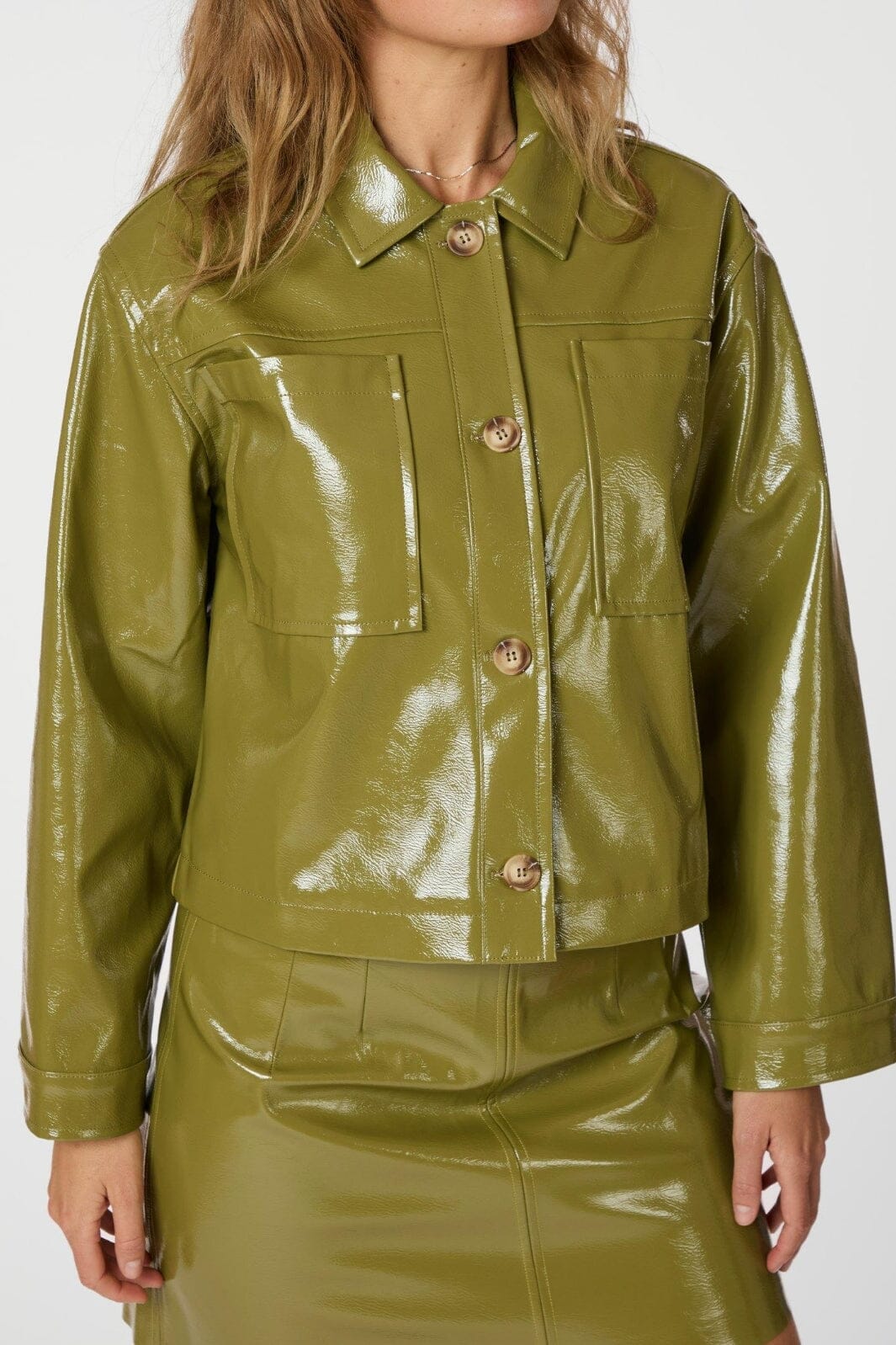 Neo Noir - Emilia Patent Jacket 164794 - 605 - Olive