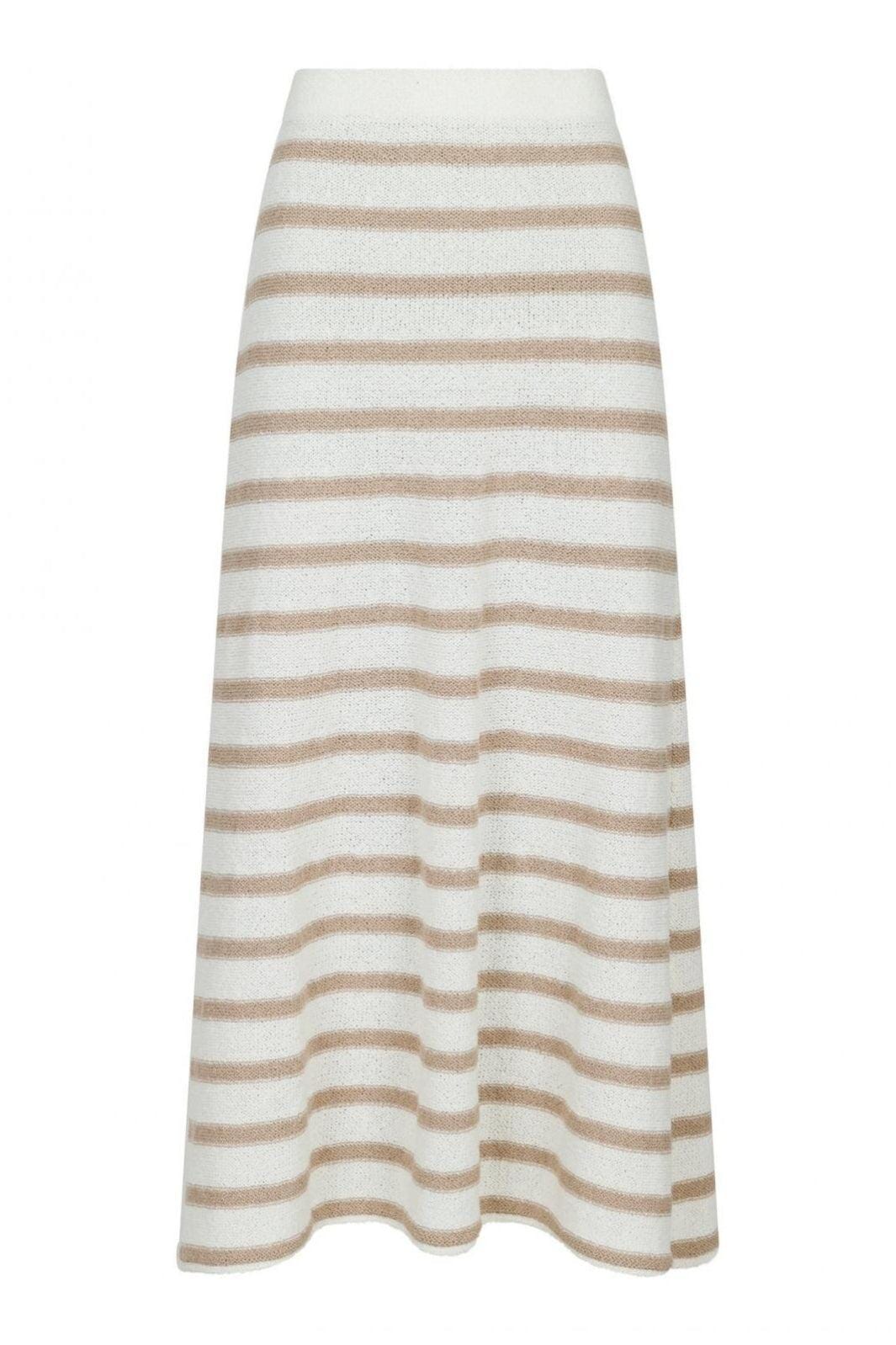 Forudbestilling - Neo Noir - Etti Boucle Knit Stripe Skirt - Sand Nederdele 