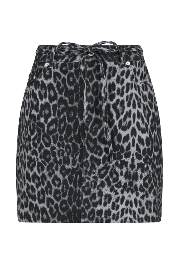 Forudbestilling - Neo Noir - Henrietta Leopard Skirt - Grey Leopard Nederdele 