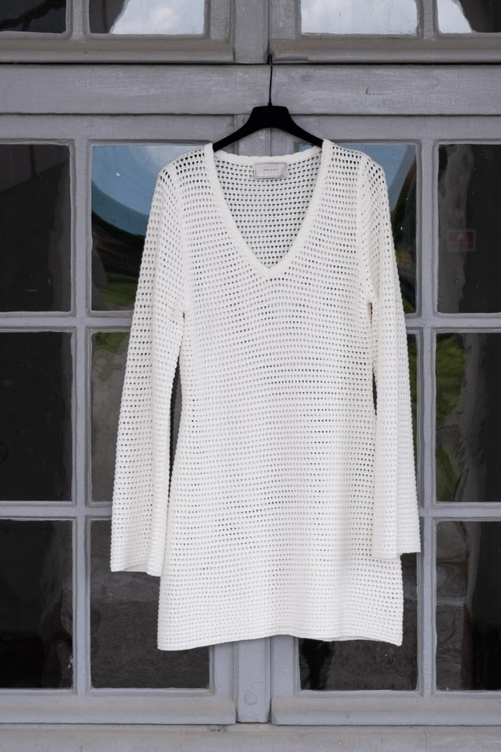 Forudbestilling - Neo Noir - Jeanett Crochet Dress - Off White Kjoler 