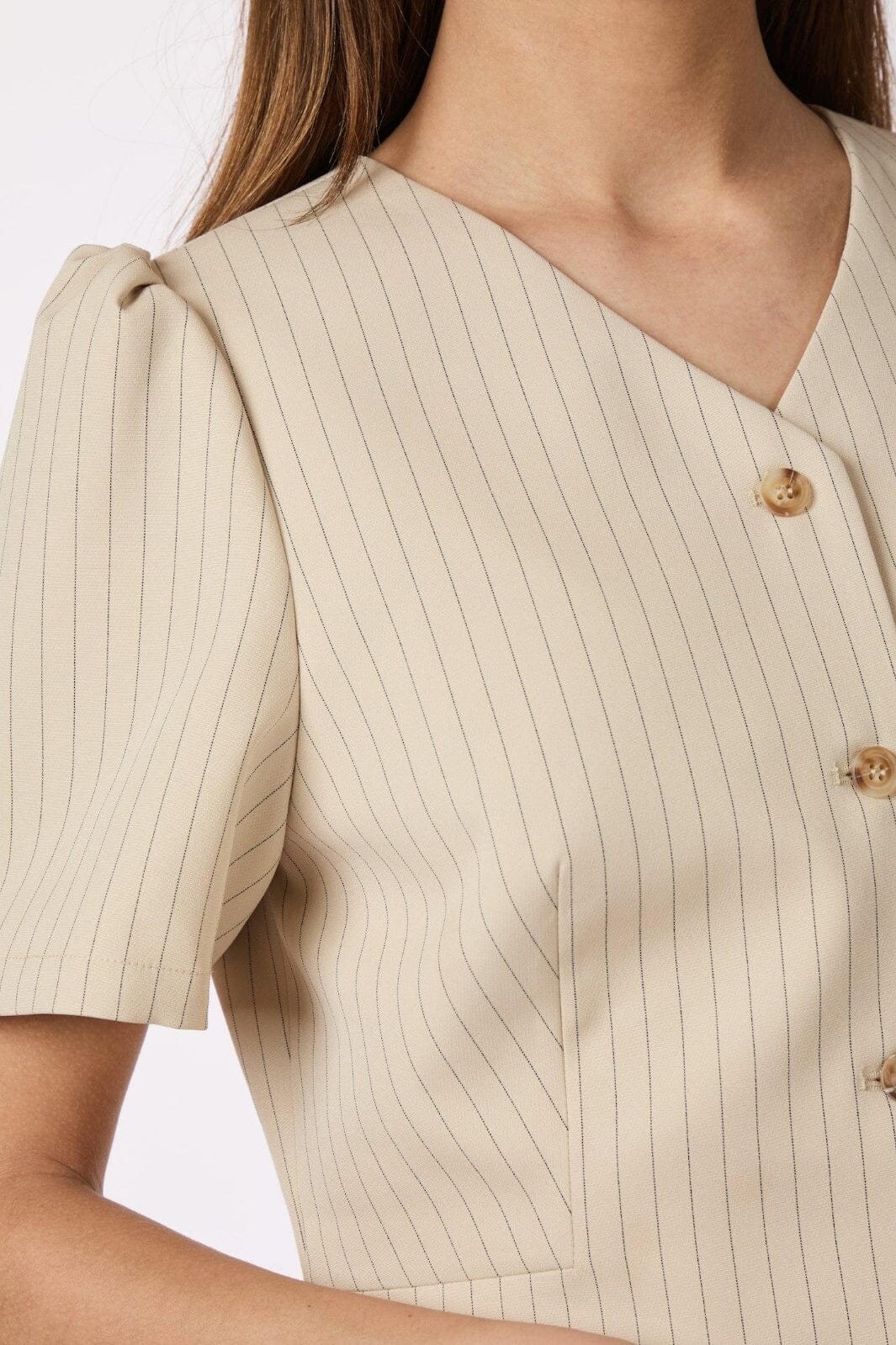 Neo Noir - Jules Pinstriped Blouse 164812 - 213 - Sand