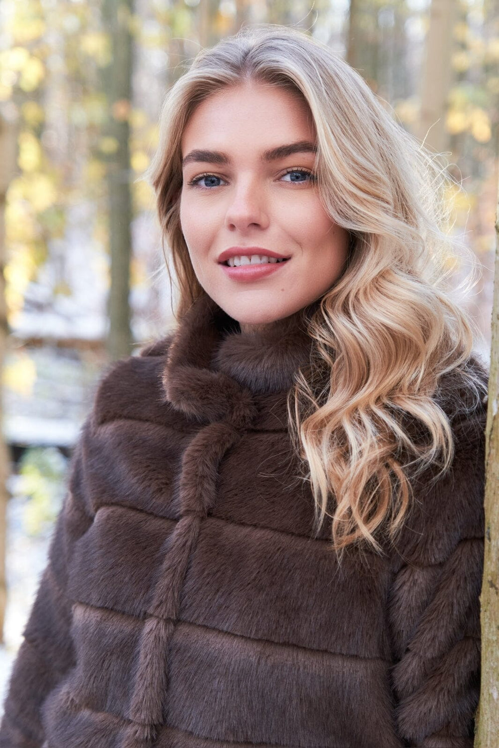 Forudbestilling - Neo Noir - Kahlia Shaved Faux Fur Coat 164589 - Brown Jakker 