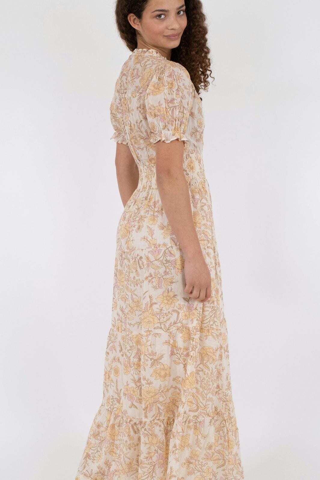 Neo Noir - Kanza Rose Field Dress - Dusty Yellow