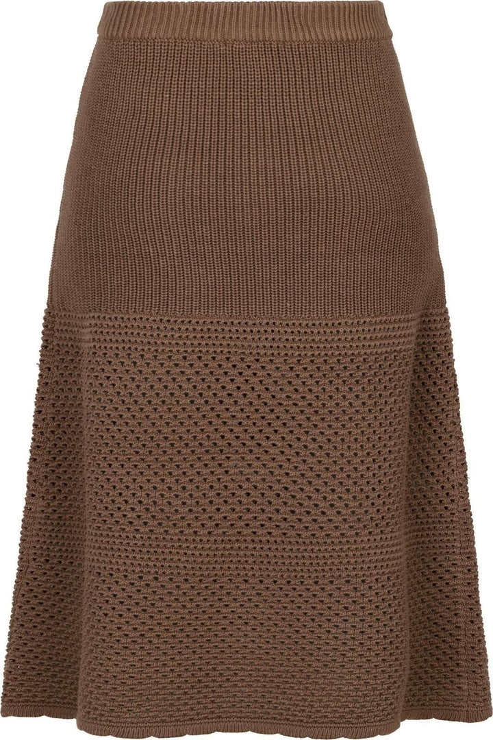 Neo Noir - Lyric Crochet Knit Skirt - Dusty Brown