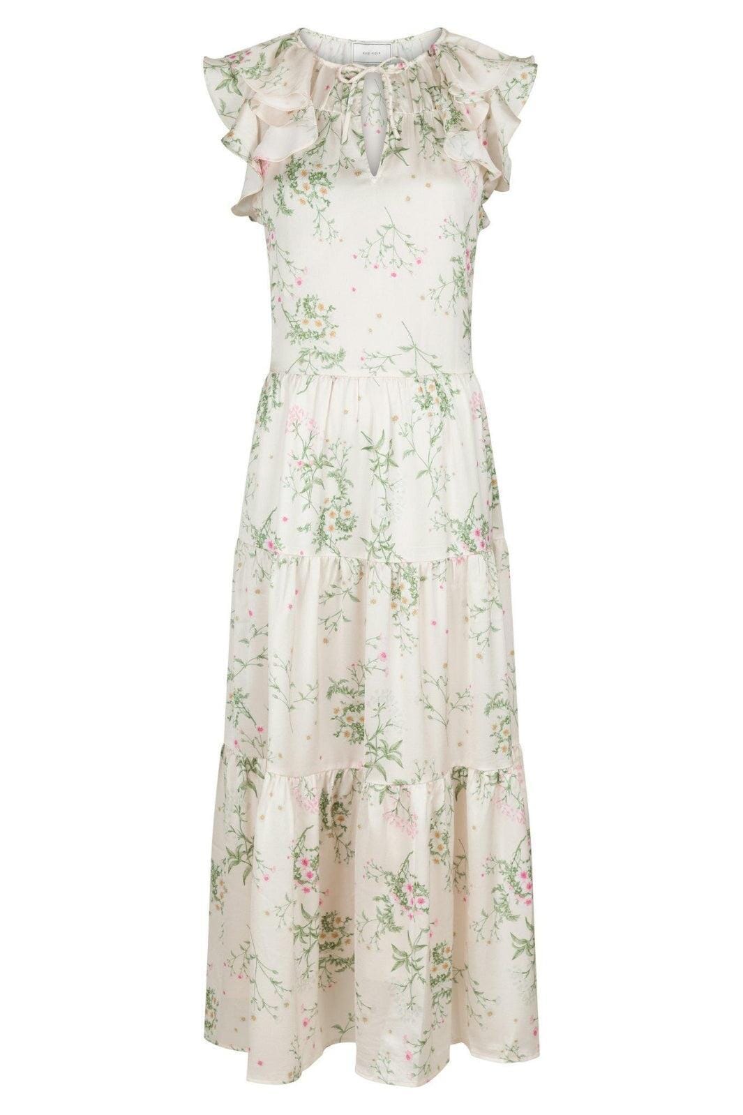 Forudbestilling - Neo Noir - Messina Flower Field Dress - Off White 