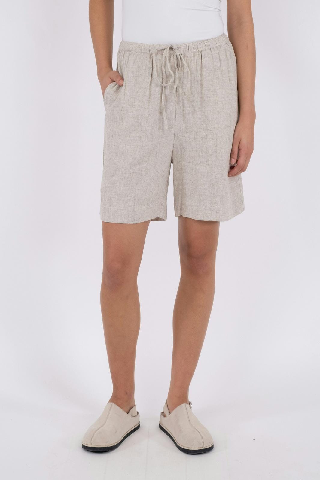 Neo Noir - Santo Soft Linen Shorts - Natural