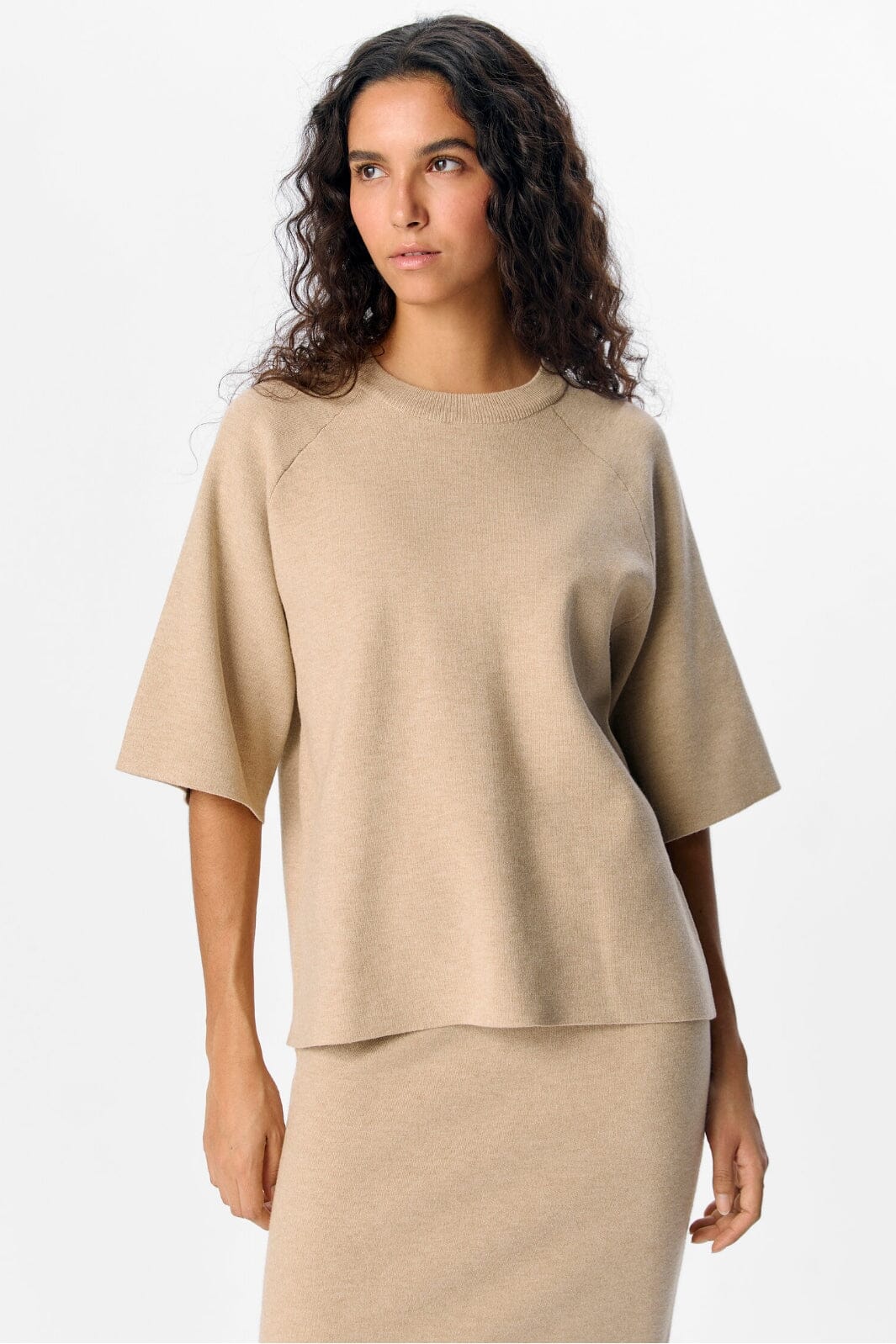 Object - Objreynard 2/4 Knit Pullover - 4845330 Humus Melange