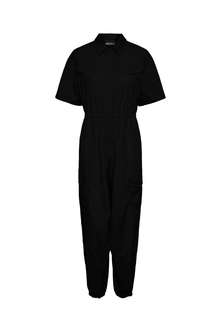 Pieces - Pcfibbe 2/4 Cargo Jumpsuit - 4597671 Black