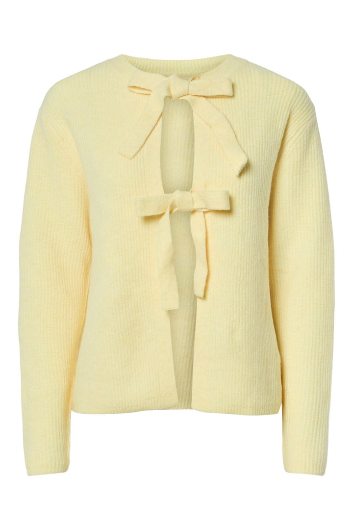 Pieces - Pcsilly Ls Rev Tie Knit - 4798140 Pale Banana Melange